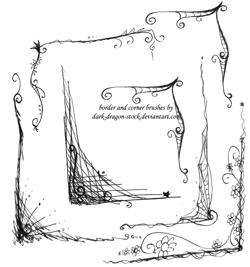 ps手绘蛛网式边框|边角图案笔刷、笔刷包