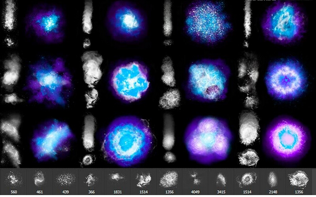 ps漂亮梦幻的星云效果|光线爆炸效果笔刷、笔刷包