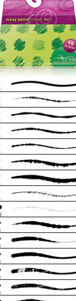 ps15种不同样式的水彩笔笔触笔刷、笔刷包