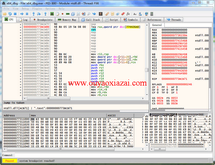 x64 Dbg类似OD的应用程序反编译调试器