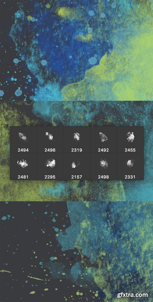 水彩、油墨痕迹PS笔刷下载