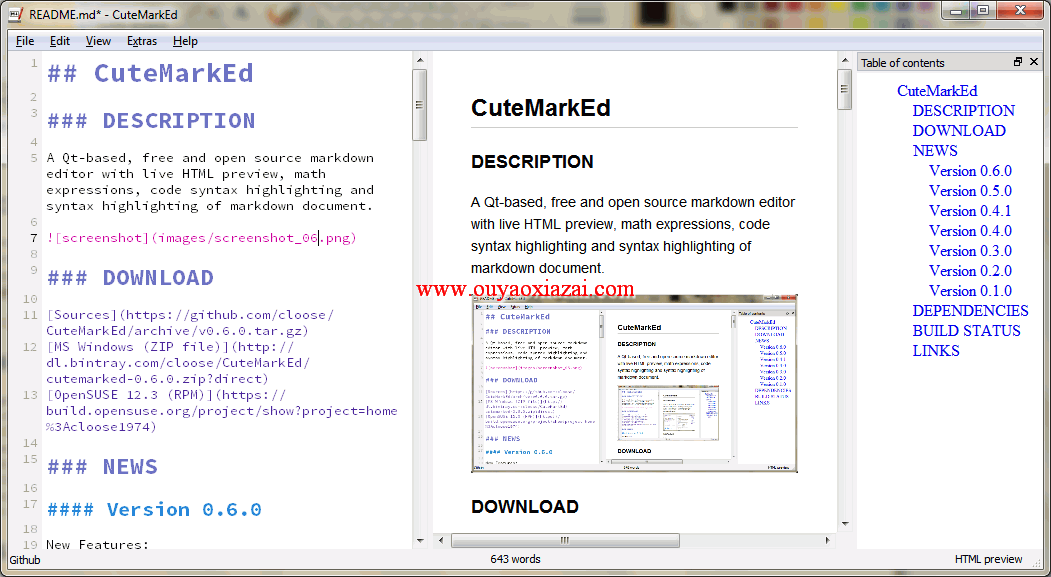 本地Markdown编辑器CuteMarkEd 0.11.3