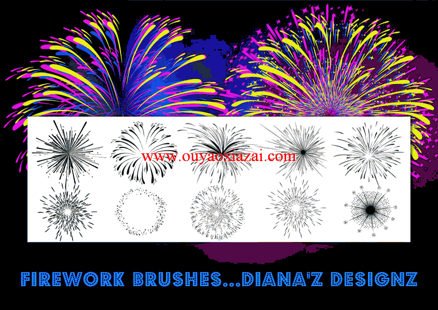 烟花、烟火燃放爆炸效果PS笔刷