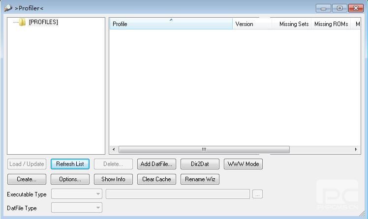 ClrMamePro的“Profiler”(数据窗口)窗口