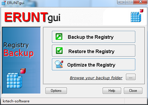 ERUNTgui注册表备份和恢复软件