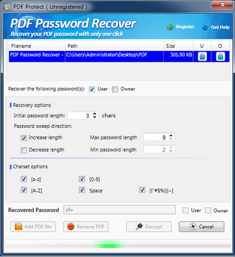 PDF密码恢复软件(PDF Password Recover)