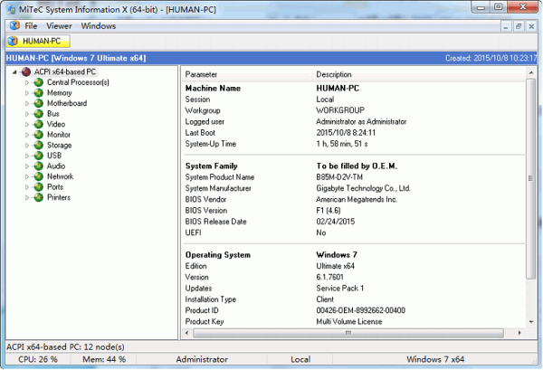 MiTeC System Information X系统信息查看器