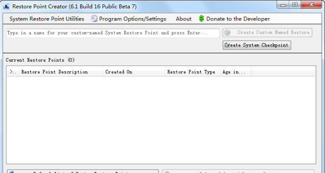 System Restore Point Creator创建还原点工具