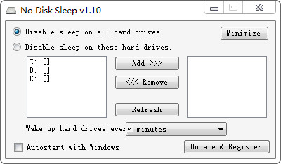 No Disk Sleep防止硬盘休眠工具