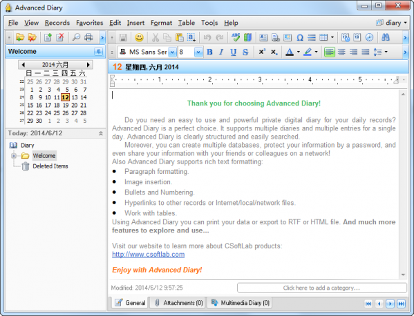 Advanced Diary电子日记本软件