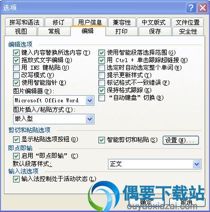 Word2003指定文档是否自动选定段落标记