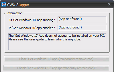 GWX Stoppe win10升级提示关闭软件