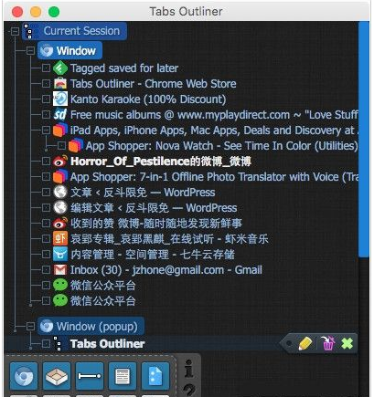 tabs outliner chrome标签管理插件