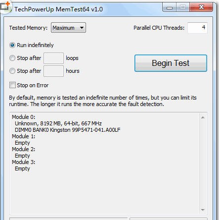 TechPowerUp MemTest64内存测试软件