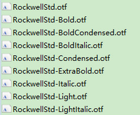 rockwell系列字体列表