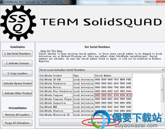 点击Accept Serial Numbers按钮