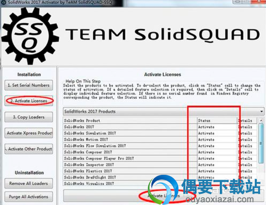 点击左边的2.Activate Licenses