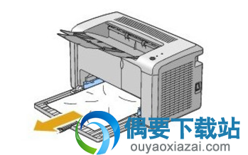 将打印机前端卡住的纸从前端慢慢拉出