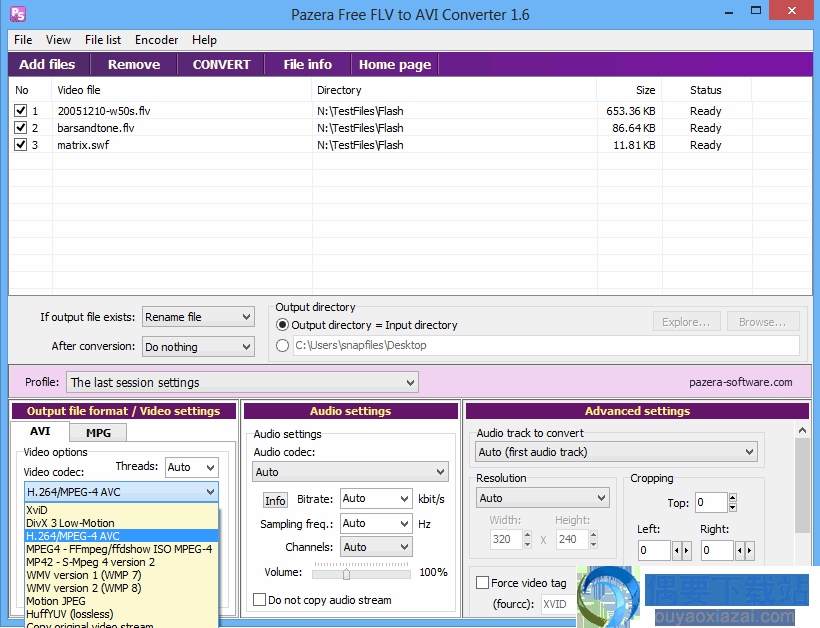 flv转avi格式转换器_Pazera Free FLV to AVI Converter