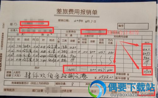 右侧合计等于下方合计