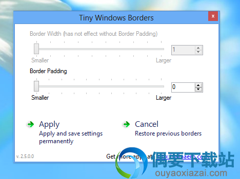 Tiny Windows Borders主界面