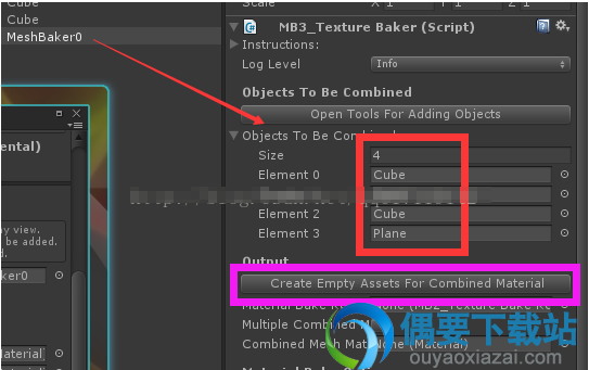 接下来点击Create Empty Assets For Combined Material
