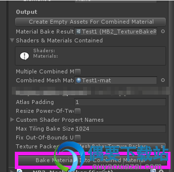 点击Bake Materials Into Combined Material