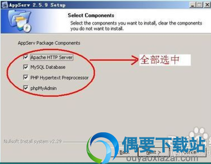全部选中，点击下一步