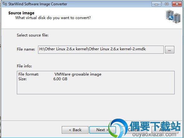 选择需要转换的虚拟机磁盘文件