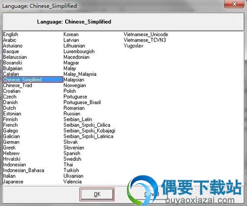 选择chinese simplified