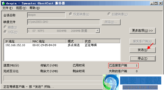 服务器端开始发送