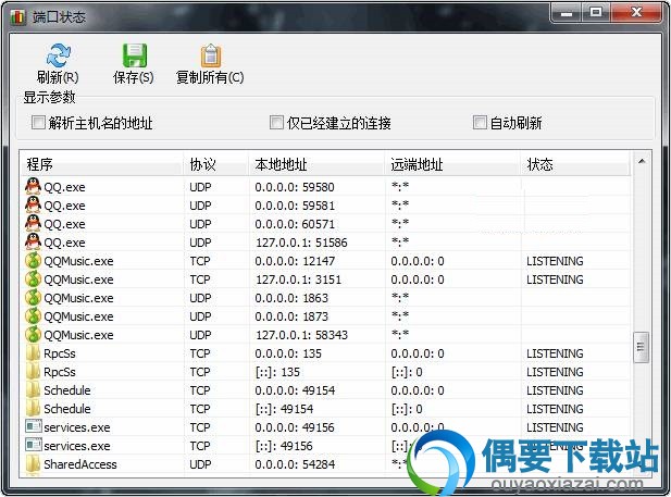 NetWorx 端口状态界面截图
