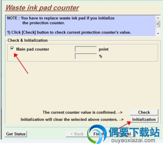 选择main pad counter