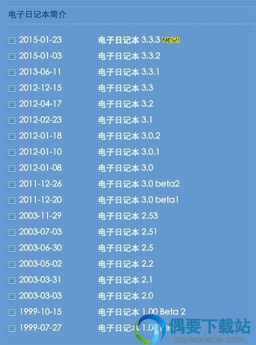 eDiary历史版本更新记录