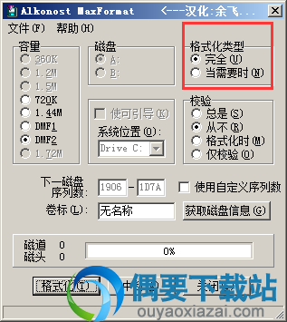 选择格式化类型