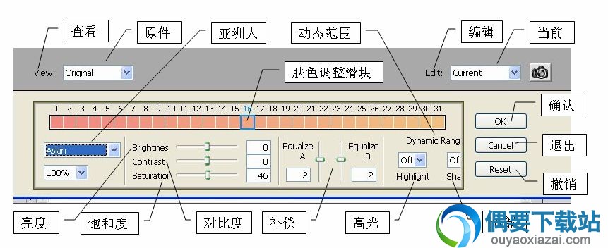SkinTune参数设置界面解释