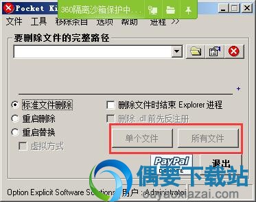 单击单个文件或所有文件按钮