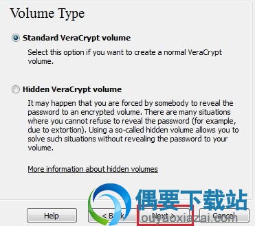 选择是创建一个标准的加密空间