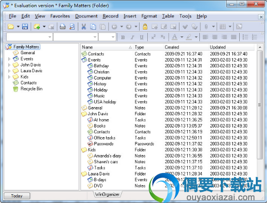 WinOrganizer v4.1下载_记事本软件下载