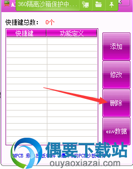 快捷键删除