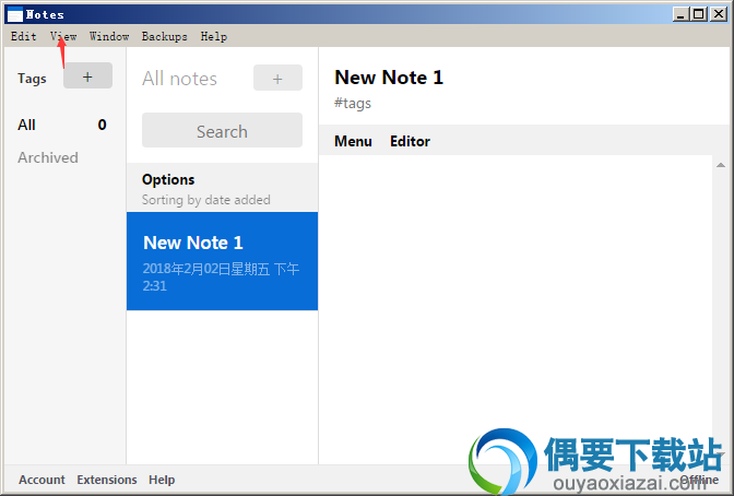 点击view菜单