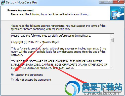 解压在偶要下载下载的NoteCase软件安装包