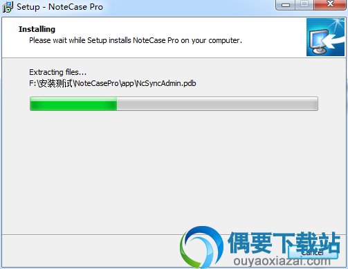 NoteCase正在安装