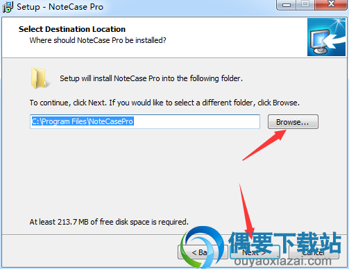 选择NoteCase安装位置