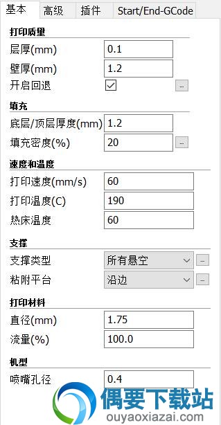 cura切片软件左边工具栏