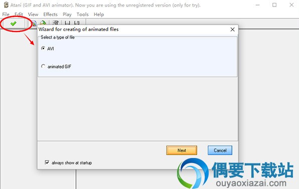 运行ATani后先设置输出文件类型