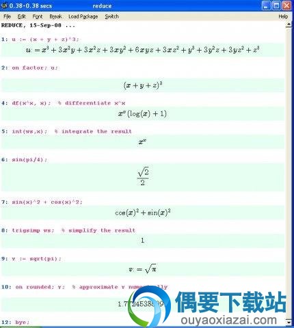 REDUCE下载_数学计算编程语言