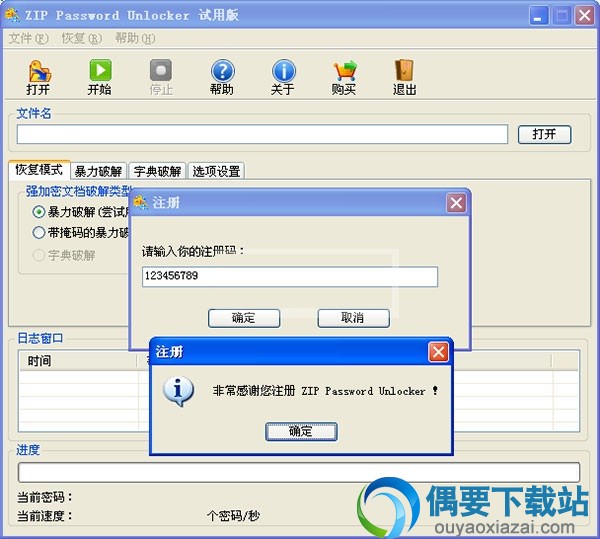 输入注册码