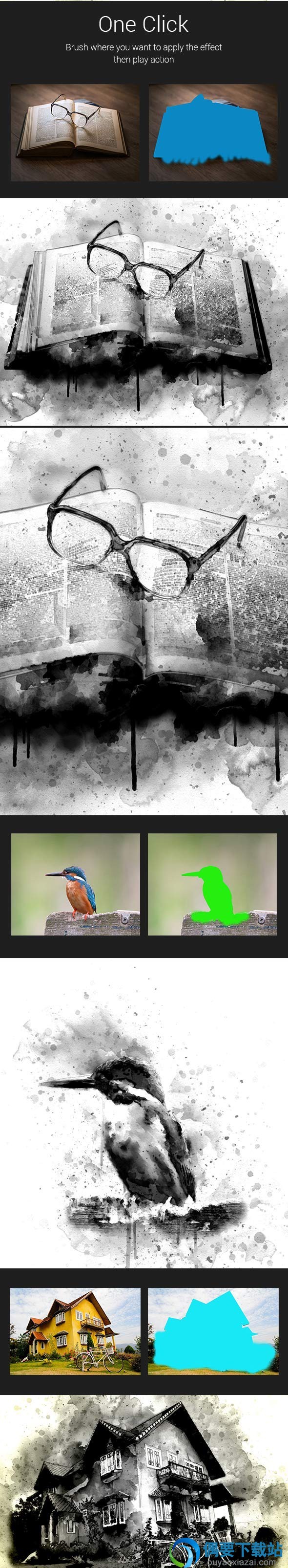 Ink Art Photoshop Action 作品展示