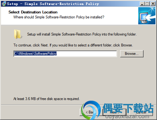 选择Simple Software-restriction Policy软件安装路径